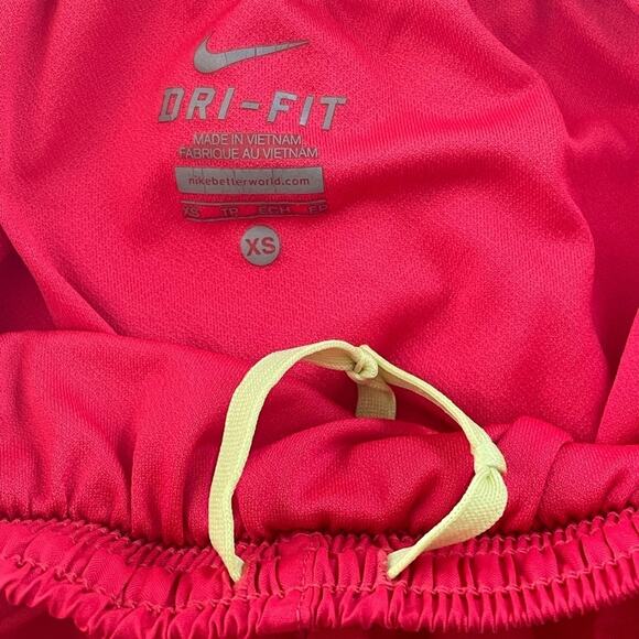 Nike Dri-Fit Running Shorts Neon Pink White Black Chevron Sides Size XS - Picture 7 of 9